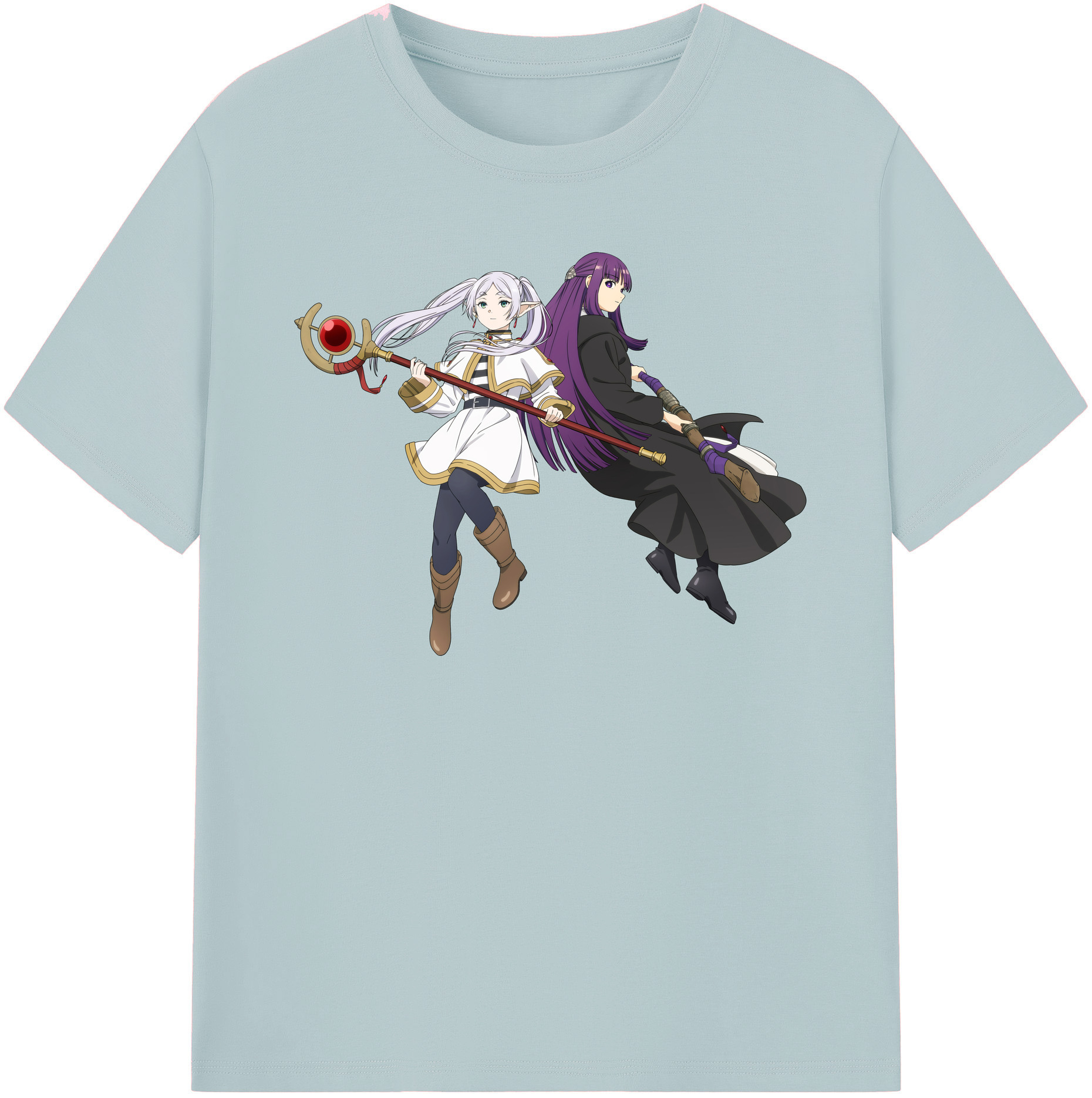 （画像用） 葬送のフリーレン Frieren 綿100％半袖Tシャツ（フロントプリント）